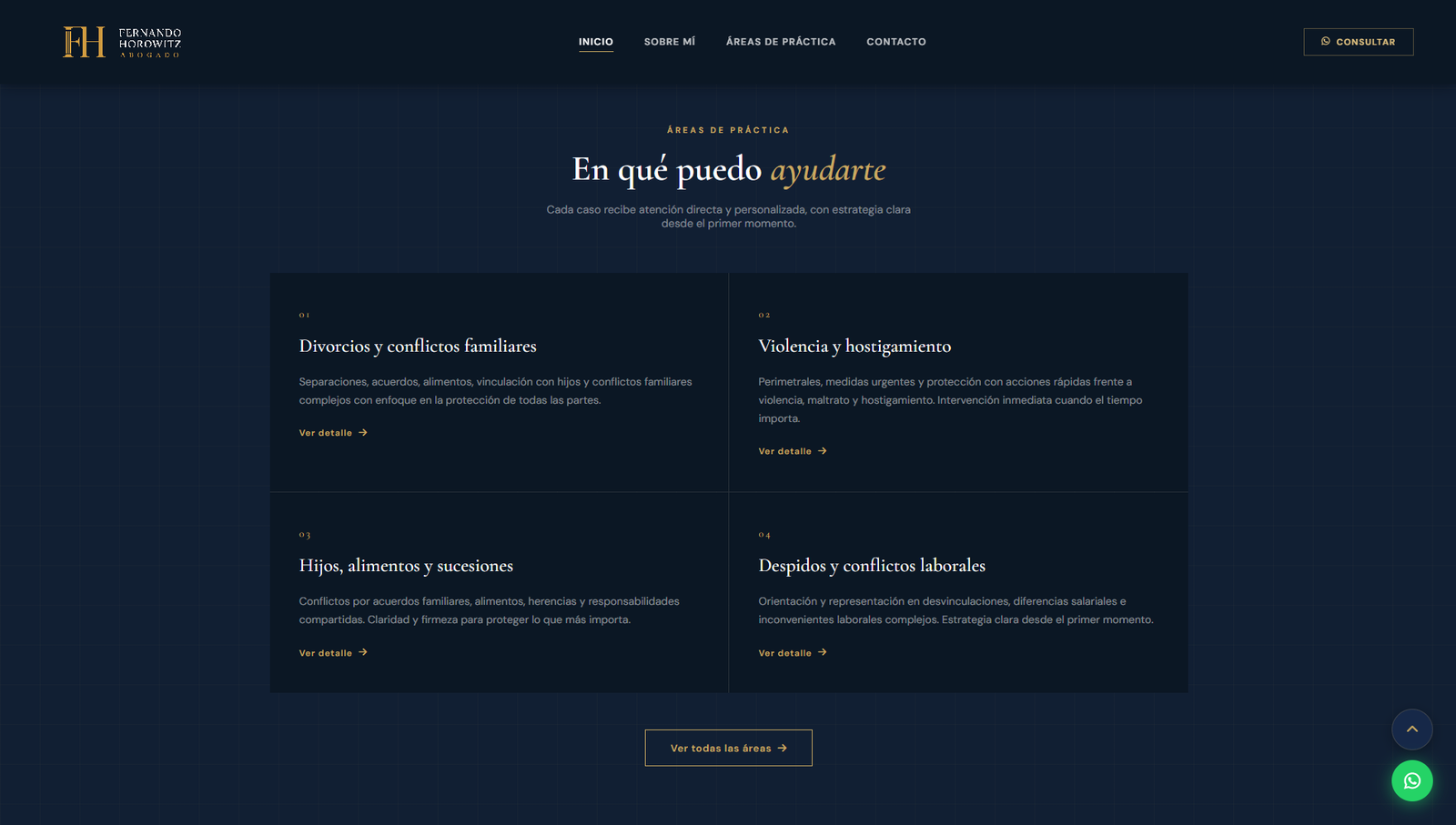 Áreas de Práctica — Dr. Fernando Horowitz