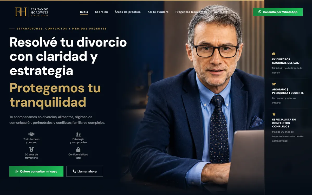 Página de inicio de la web de Dr. Fernando Horowitz