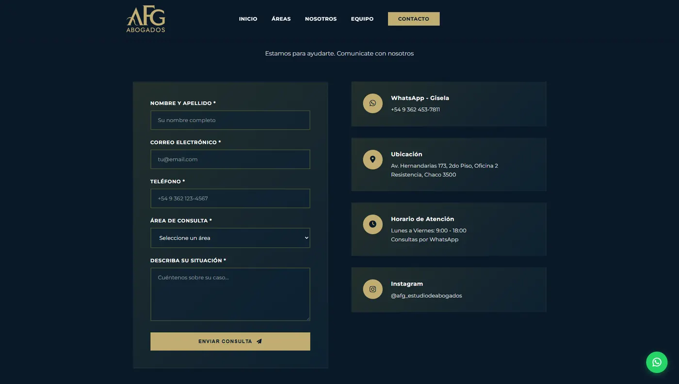 Captura de la web de AFG Estudio