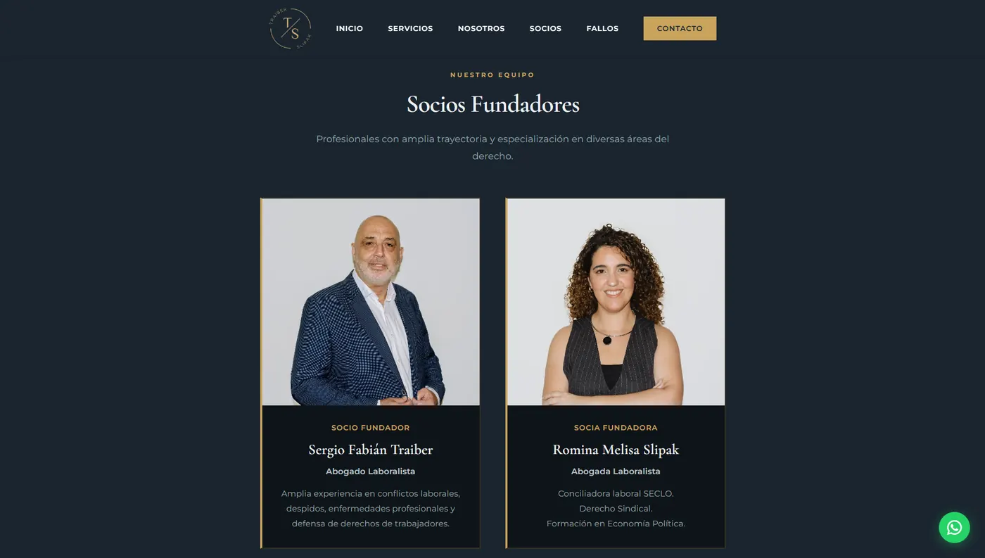 Captura de la web de Traiber & Slipak