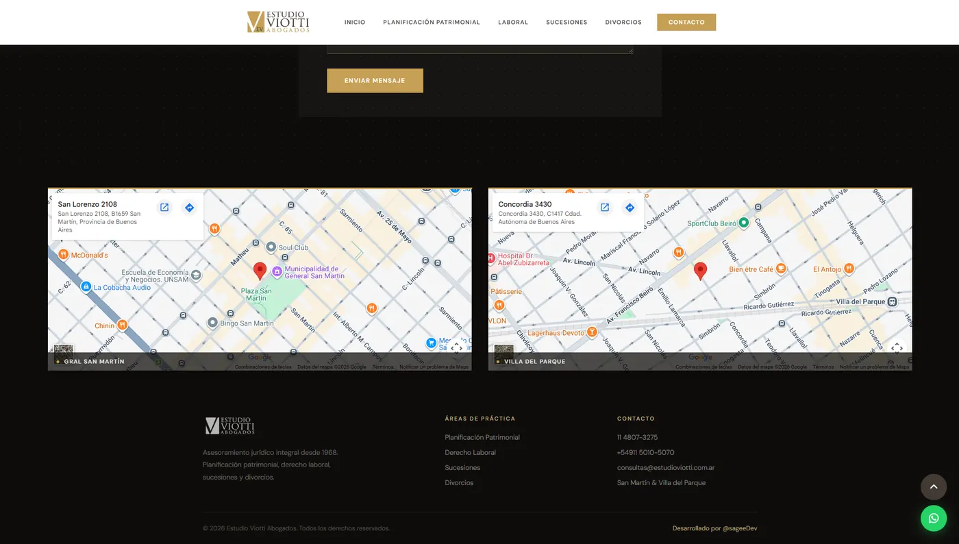 Captura de la web de Estudio Viotti