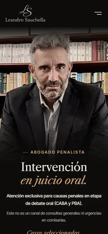 La web de Leandro Sauchella en el celular