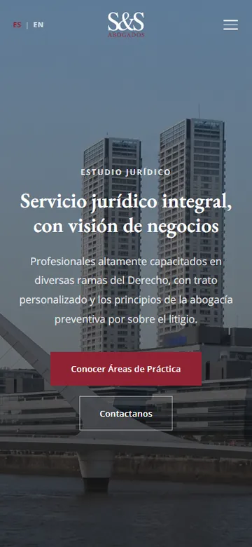 La web de S&S Abogados en el celular