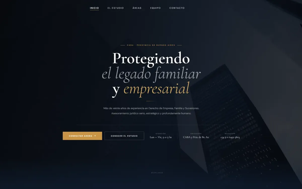 Página de inicio de la web de Tucci | Esquivel