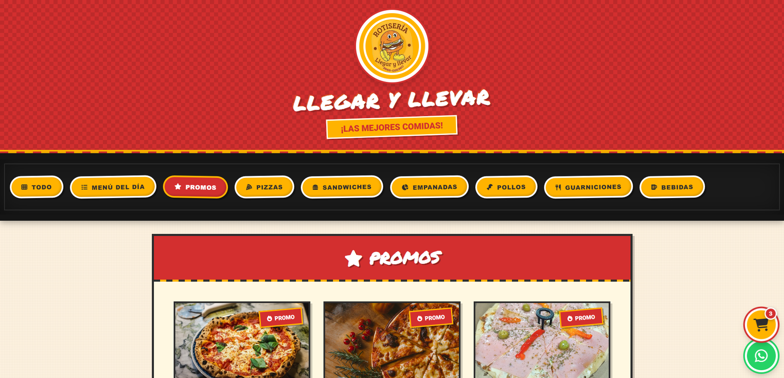 Llegar y Llevar - Menú