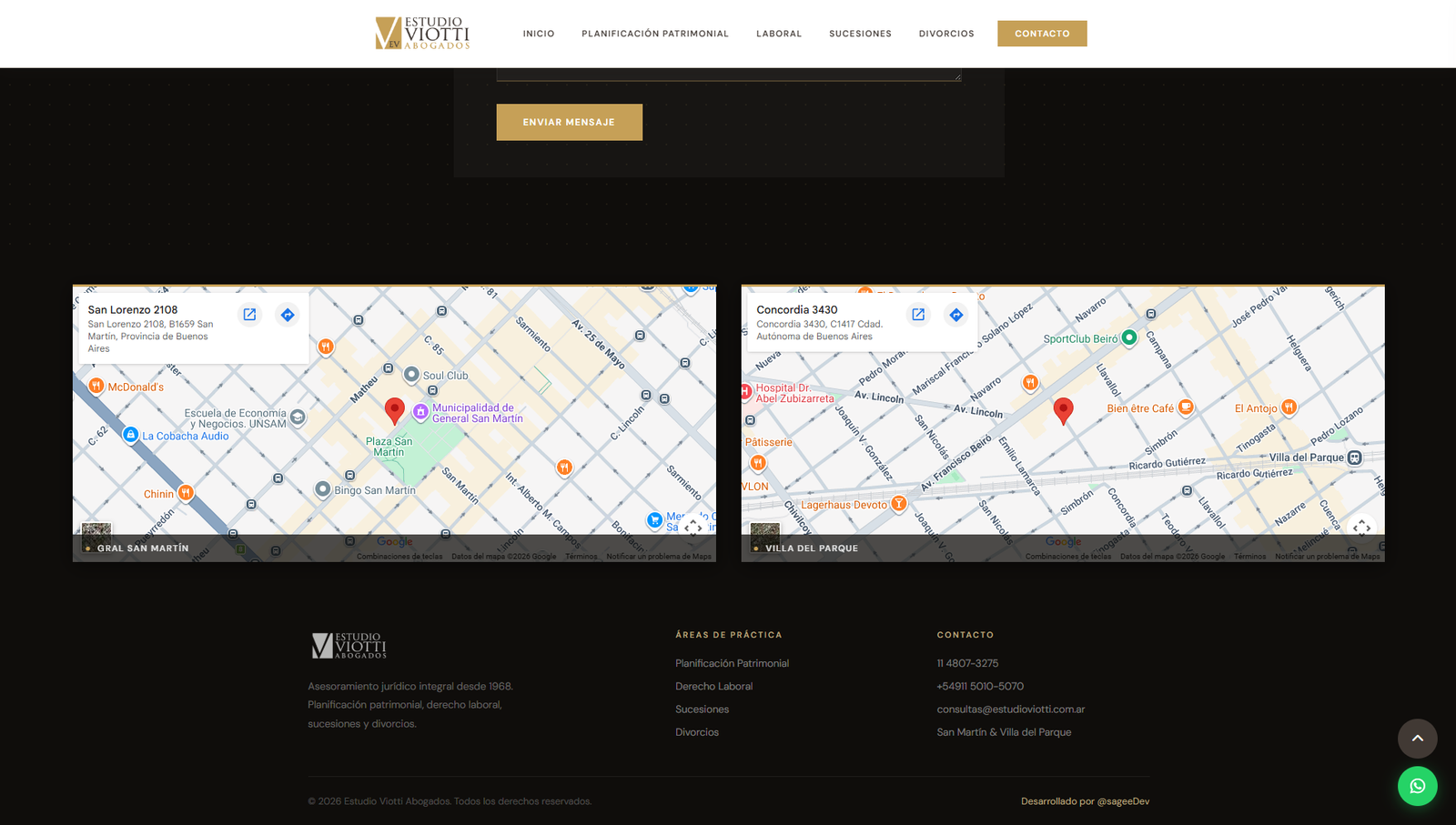 Contacto y Mapa — Estudio Viotti Abogados